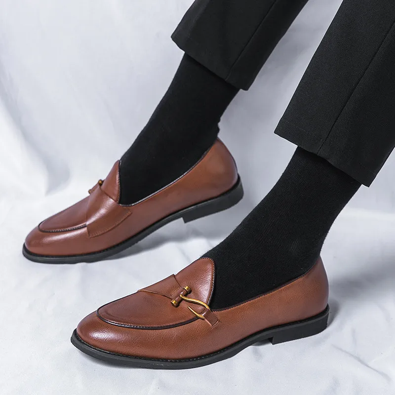 

Men's Casual Leather Shoes Buckle Trendy Party Wedding Shoe Mens Comfortable Driving Flats Men Moccasins Loafers Sizes 38-47