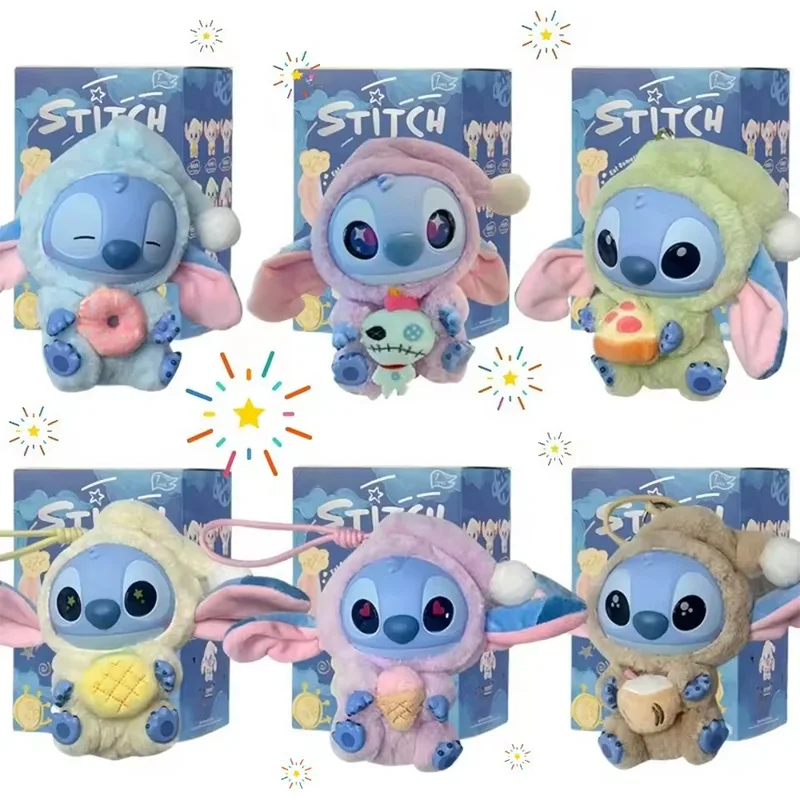 

Новая серия Disney Stitch Eat Some Thing Before Sleep, слепая коробка, милая виниловая подвеска, слепая коробка, игрушка-сюрприз, загадочная кукла