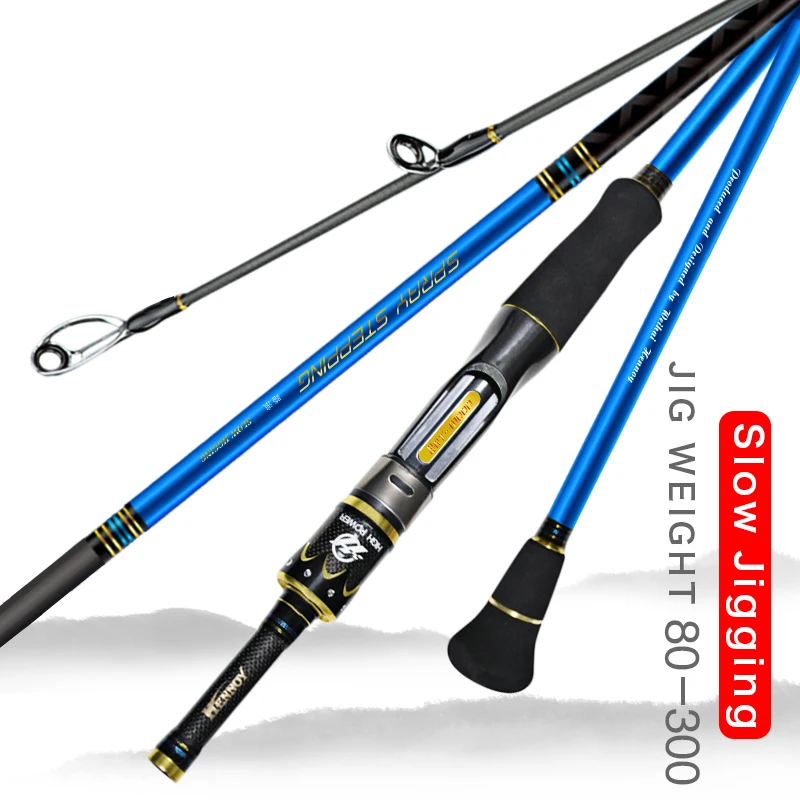 1.83m 2 Sections FUJI Jigging Rod M Action 80-300g Lure Weigtht Blue Spinning Casting Slow Jigging Fishing Rod