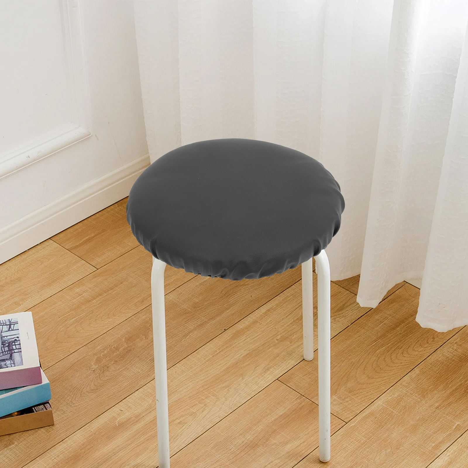 

Chairs Stool Seat Cover for Padded Cushions Elastic High Knitted Round Filling Computer Office Black Barstool Covers Slipcovers