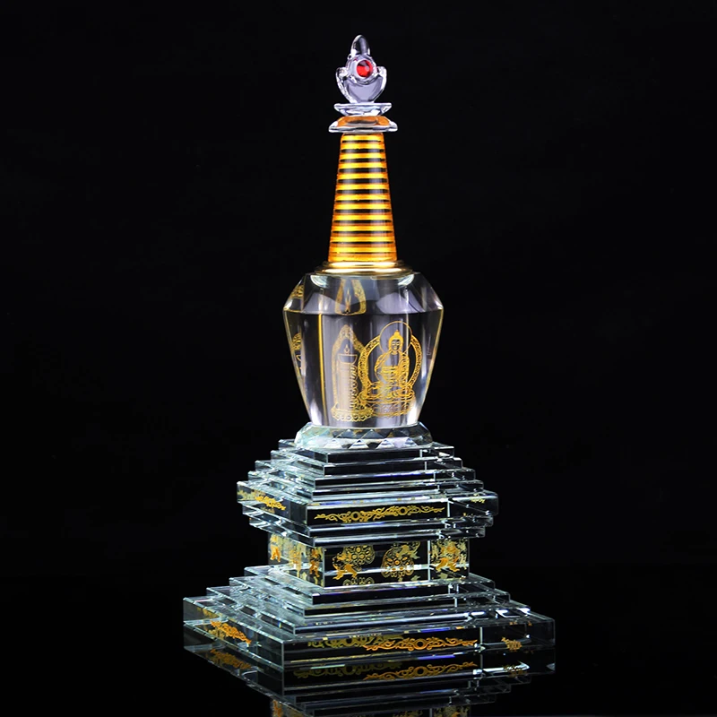 Wholesale Buddhist articles HOME efficacious Tantric talisman Tibetan Buddhism crystal dagoba stupa tower Bodhi pagoda statue