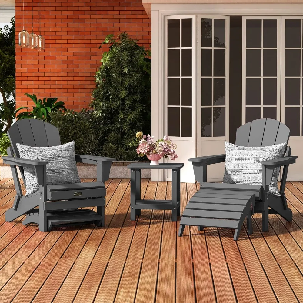 

Hot Sale Folding Adirondack Ottoman for Adirondack Chair, No-Assembly Weather Resistance Outdoor Footstool