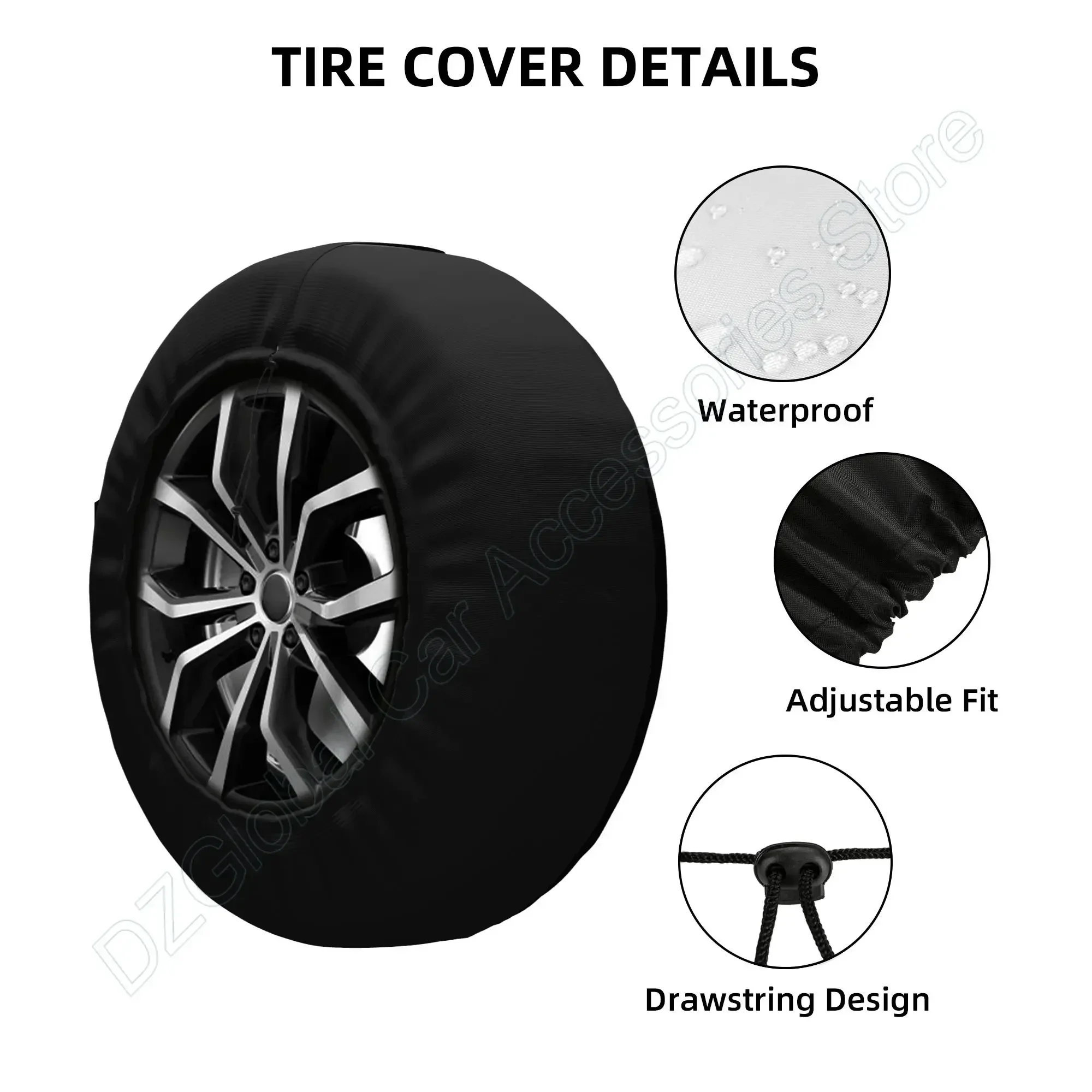 Compass Print Spare Tire Cover Weatherproof Dust-Proof Wheel Cover for Jeep Wrangler FJTrailer RV SUV Truck 14 15 16 17 Inch