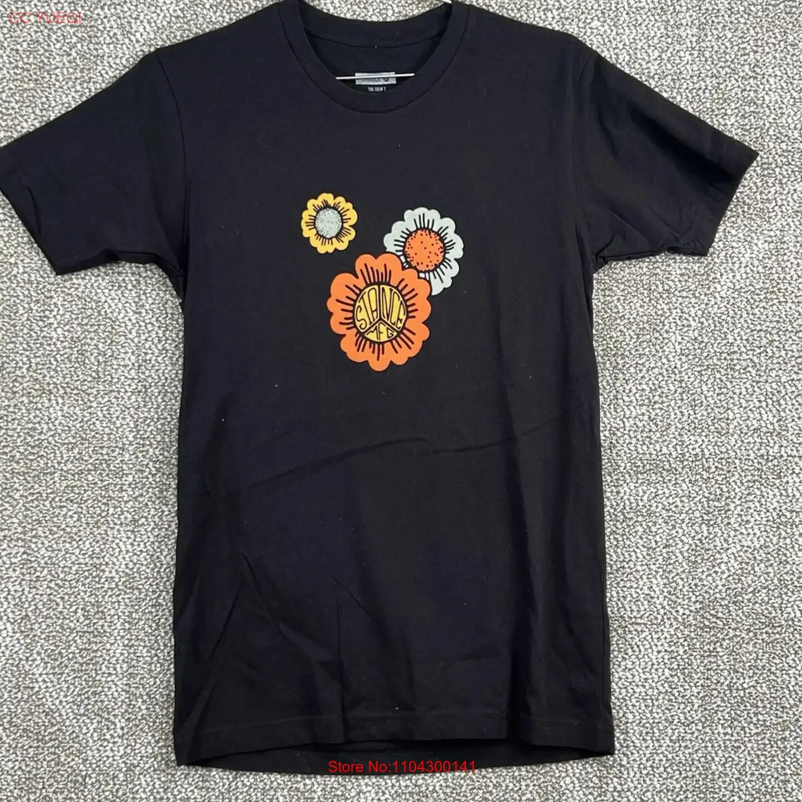 Stance Flower T Shirt Women s Sz Small Shor Sleeve Sunflower Black vintage Washed designer clothes Top For Everyday Wear