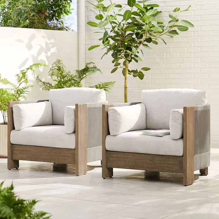 Luxury Garden Teak Sofa Chair: Hot Sale Teak Outdoor Leisure Sofa Set Wood Custom