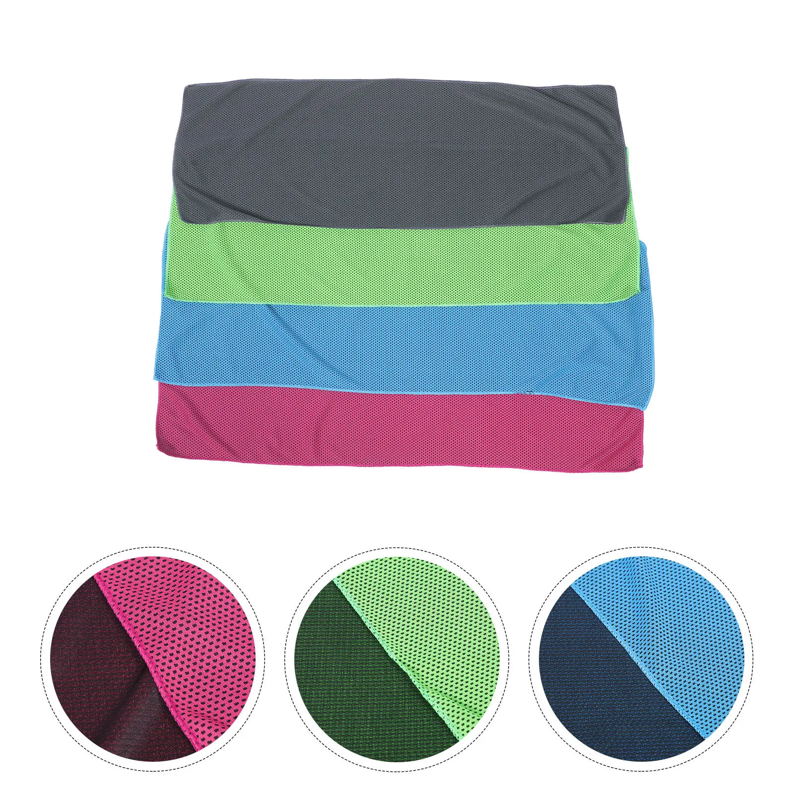 

4Pcs Cold Cooling Towel Quick Dry Microfiber Sweat Towel Chemical Safe Face Cloth for Running Camping