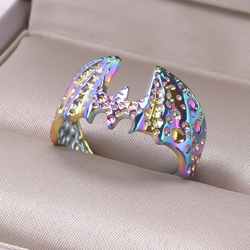 1pcs Adjustable Woman Face Crown Sun Moon Star Rings For Women Men Accessories Rainbow Stainless Steel Ring Vintage Jewelry Gift