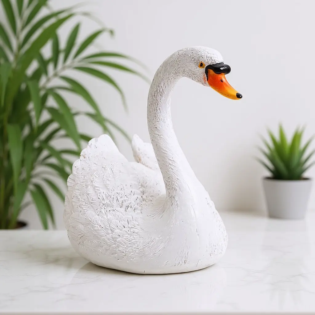 Floating Swan Statue Resin Elegant Garden Pond Pool Decoration Landscape Scenic Lawn Ornament Swan Sculpture