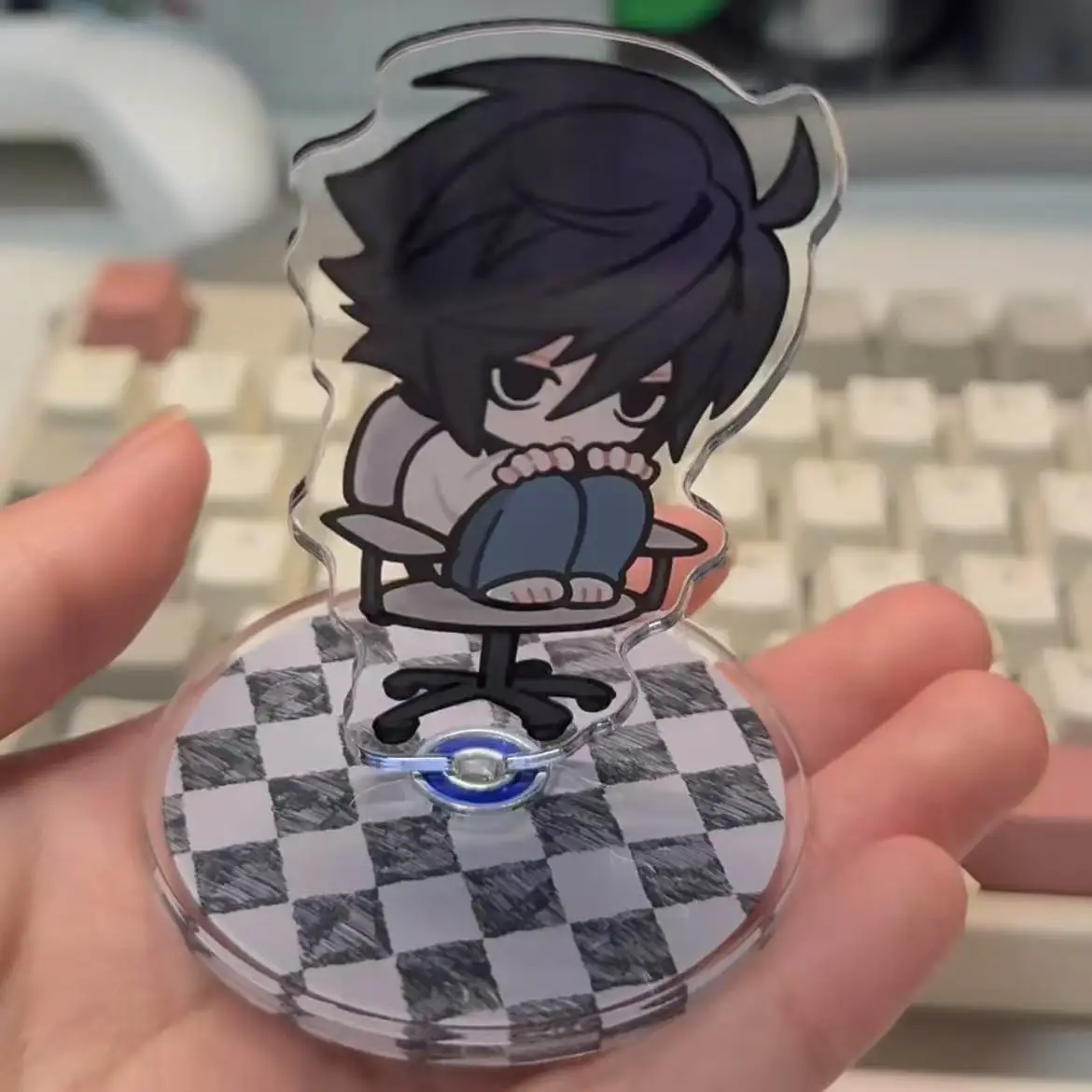 Anime Death Note L·Lawliet Acrylic Rotatable Stand Q-version Figure Standing Plate Desktop Ornament Cosplay Props