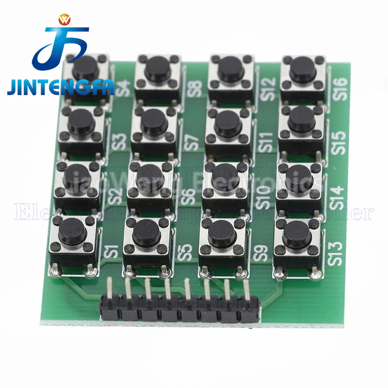 1PCS 8pin 4*4 4x4 Matrix 16 Keypad Keyboard Breadboard Module 16 Button Mcu for arduino Diy Starter Kit