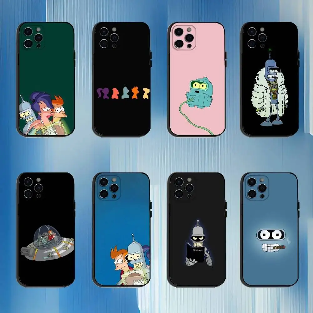 

F-Futuramas Anime B-Bender Phone Case For iPhone 16,15,14,13,12,11 Plus,Pro Max, Others Soft Black Cover