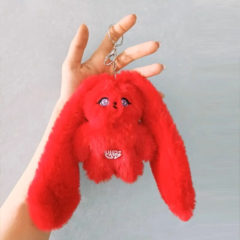 Kpop Yuqi Pop Sleutelhanger 15 cm Cartoon Rood Konijn Pluche Pop Tas Hanger Sleutelhanger Vulling Pp Katoen Zachte Korte Knuffel fans Gift
