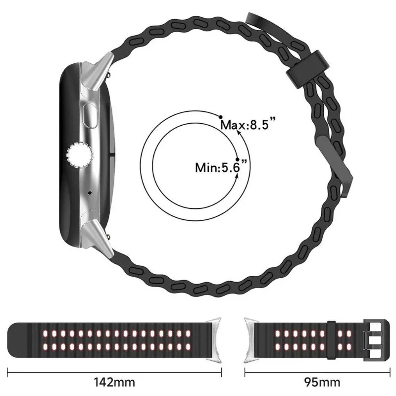 البحرية المحيط الفرقة لساعة جوجل بيكسل 4/3 45 مللي متر نغمتين ديليكون حزام لساعة بكسل 3/4 45 مللي متر تنفس الرياضة سوار #3
