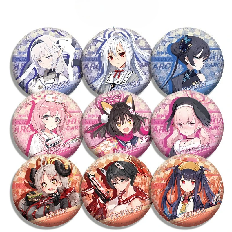 58mm Anime Game Aomori Mine Ushio Noa Imashino Misaki Decoration Figure Collectible Badge Cartoon Cosplay Brooches for Clothes