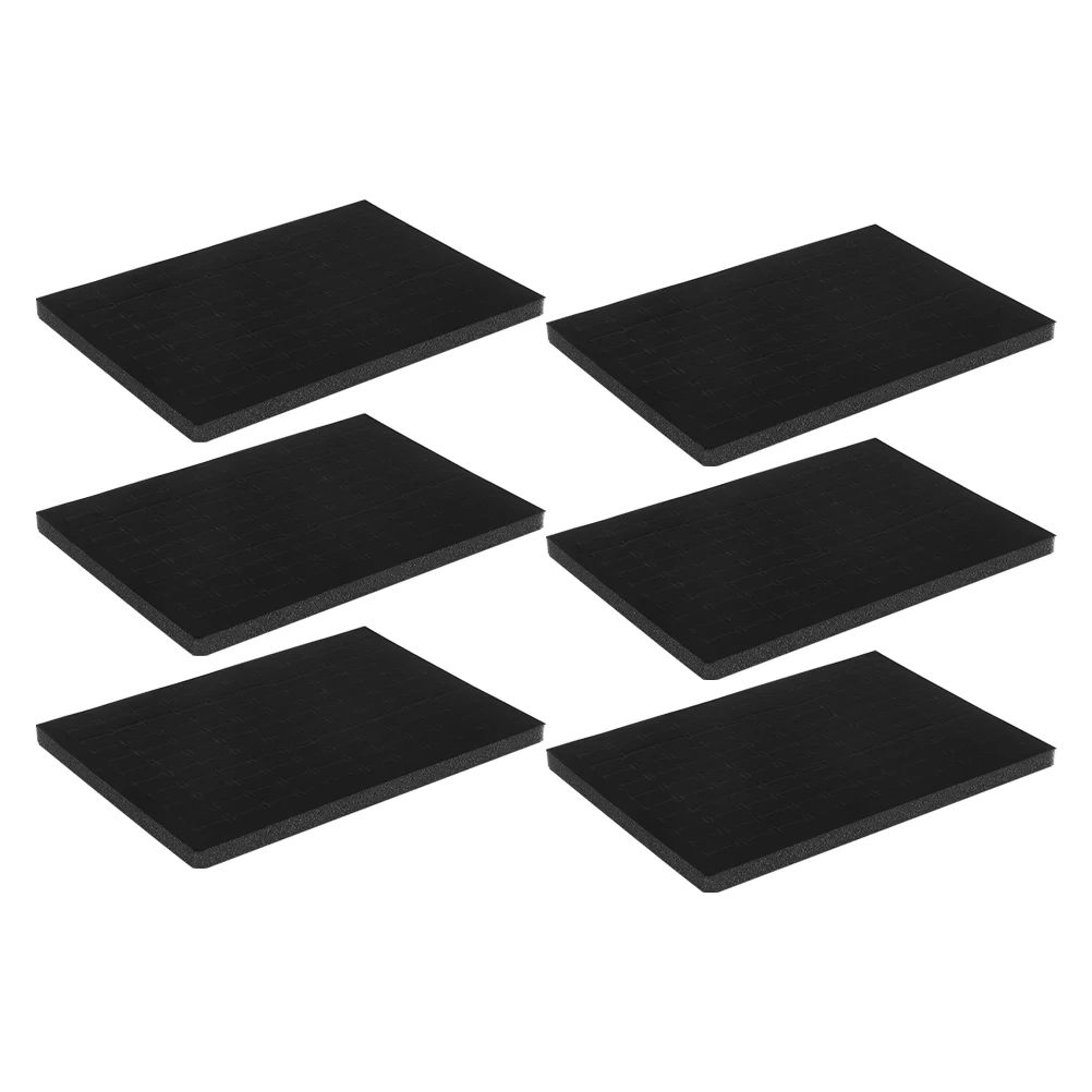 

6pcs Black Ring Storage Display Tray Inserts with Sponge Lining for Jewelry Box Organizer Flannel Mat Holders Ear Studs