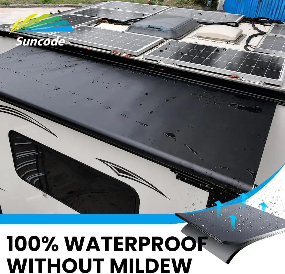 Slide Topper Awning Black RV Slide Out Awning Slide Out Protection Modular Designed for RVs,Travel Trailers,5th Wheels