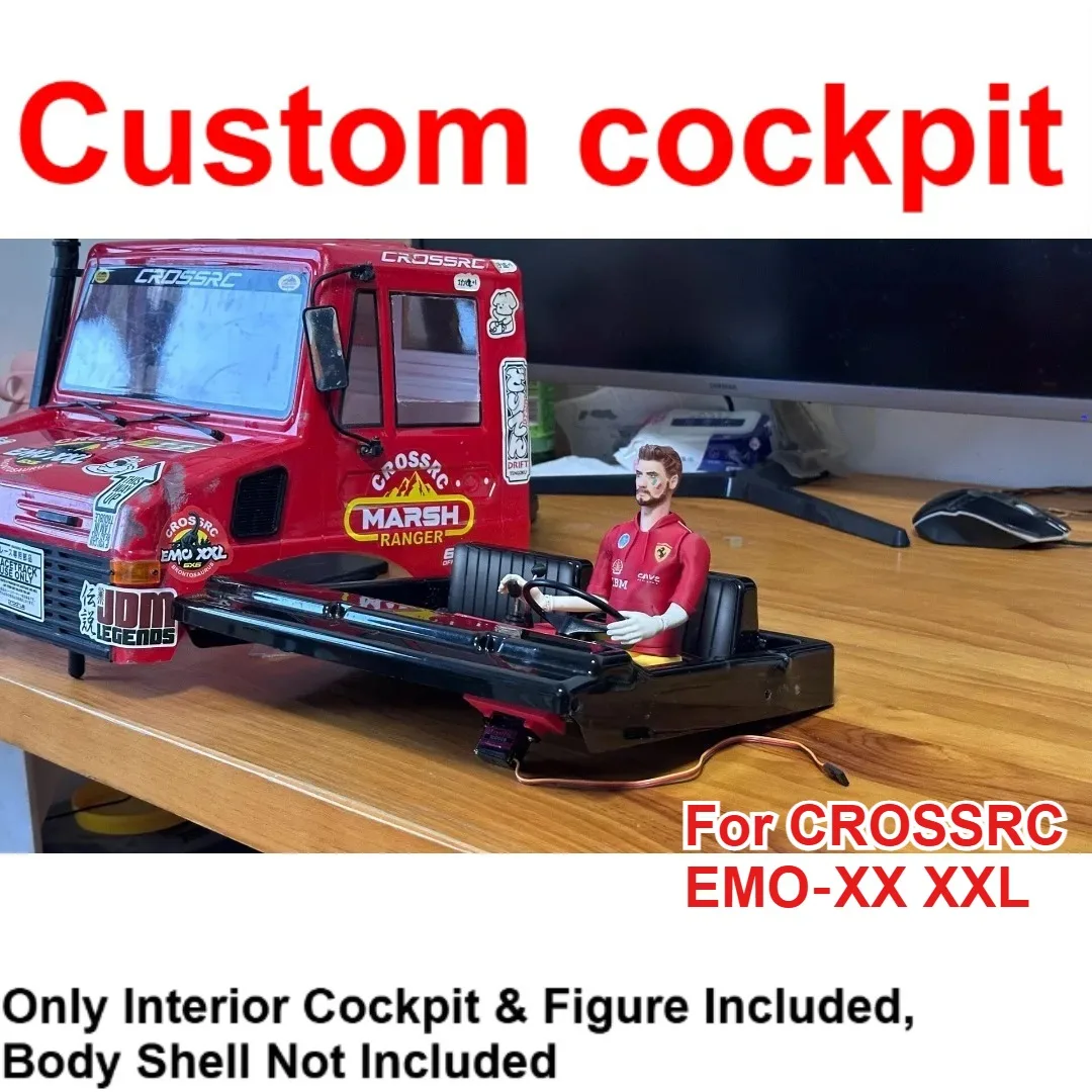 1/6 RC Crawler Custom Scale Interior Cabin Set Linkage Cockpit Articulated Driver Figure Mod For CROSSRC EMO‑XX XXL Hobby Parts