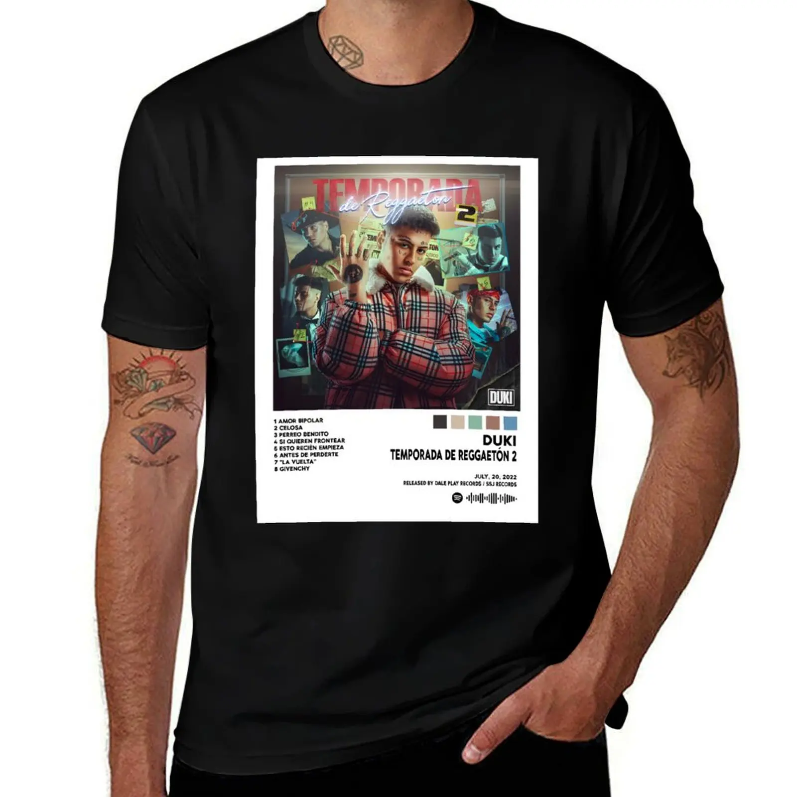 DUKI - TEMPORADA DE REGGAETON 2 T-Shirt Comfort Stretch Tee Shirt T-Shirt