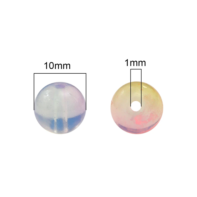 30pcs 10mm Delicate Colorful Opal Glass Round Beads for Women\'s Necklace Bracelet DIY Jewelry Craft Making Accessories