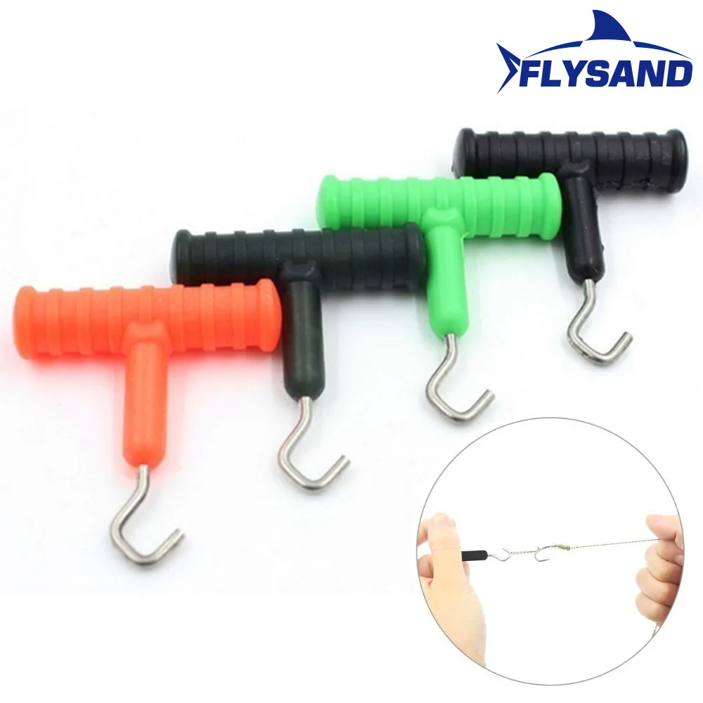 FLYSAND Carp Fishing Equipment Knot Pull Tool Knot Hook Puller For Carp Fishing Rig Terminal Tackle T-Stype Fishing Accessories