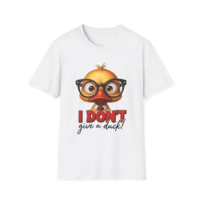 

Funny Duck T-Shirt Humorous Graphic Tee Gift for Animal Lovers Quirky Unisex Apparel Casual Wear Birthday Present Cotton Tees