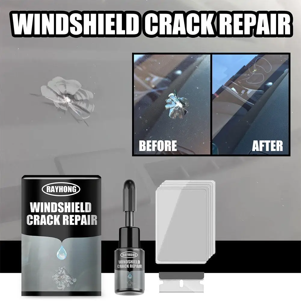 

Car Glass Scratch Repair Fluid Agent Car Windshield Resin Crack Tool Kit For Repairing Small Damages Scratch Crack Chip O2T7
