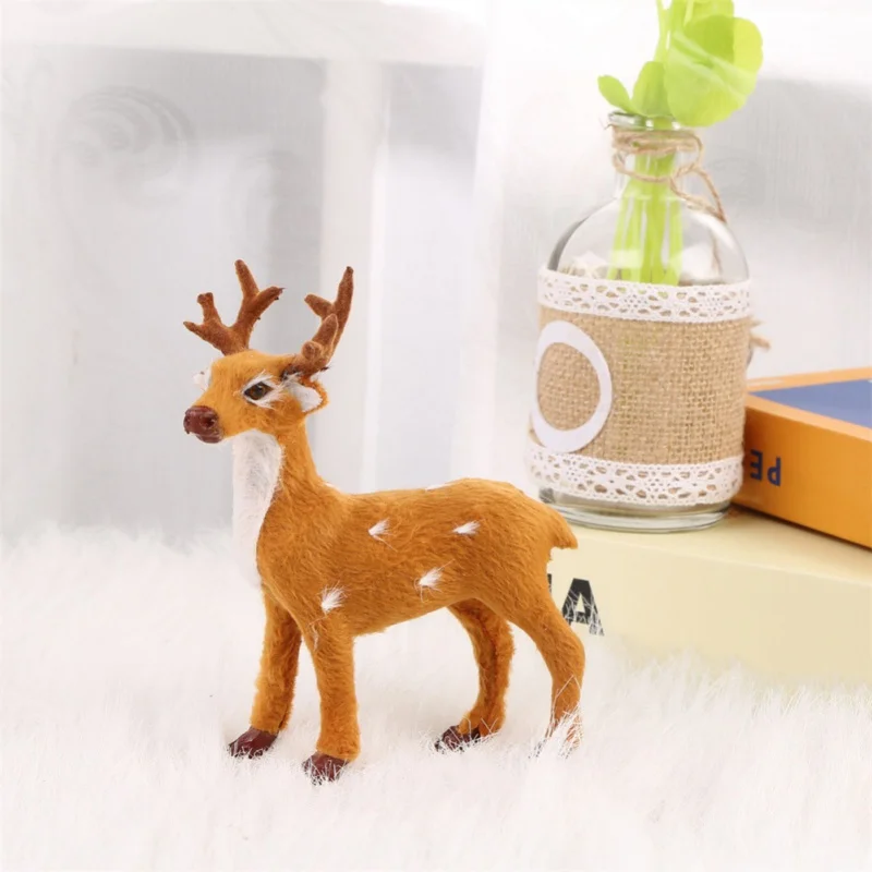 15/20/25/30/35/40cm Simulation Plush Reindeer Christmas Deer Xmas Elk Decorations for Home New Year Ornaments