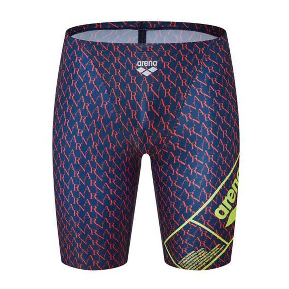 Maiô de banho masculino, Swimwear treino atlético, collants de praia estampa lycra, calças surf esportivas, calção de natação