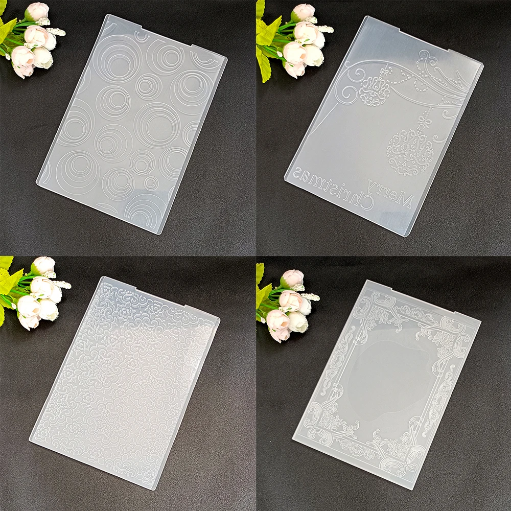Nowy klasyczny/3D tłoczenie Folder przezroczysty tłoczenie plastikowe talerze projekt na papier do majsterkowania wykrojniki Scrapbooking rysunek