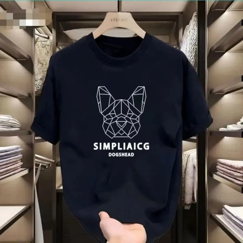 

Классическая футболка в американском стиле из чистого хлопка, унисекс, оверсайз, с мелким принтом, круглым вырезом, коротким рукавом, удобная для активного отдыха