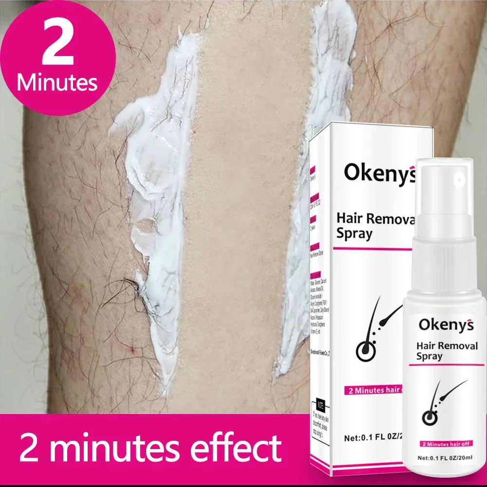 2 Minutes Fast Hair Removal Spray Painless Hair Growth Inhibitor Leg Arm Armpit Permanent Depilatory for Ladies Men Repair Care