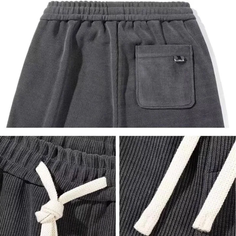 Pantalones de chándal de pana para hombre, ropa de calle informal, holgada, Harajuku, a la moda, Otoño e Invierno
