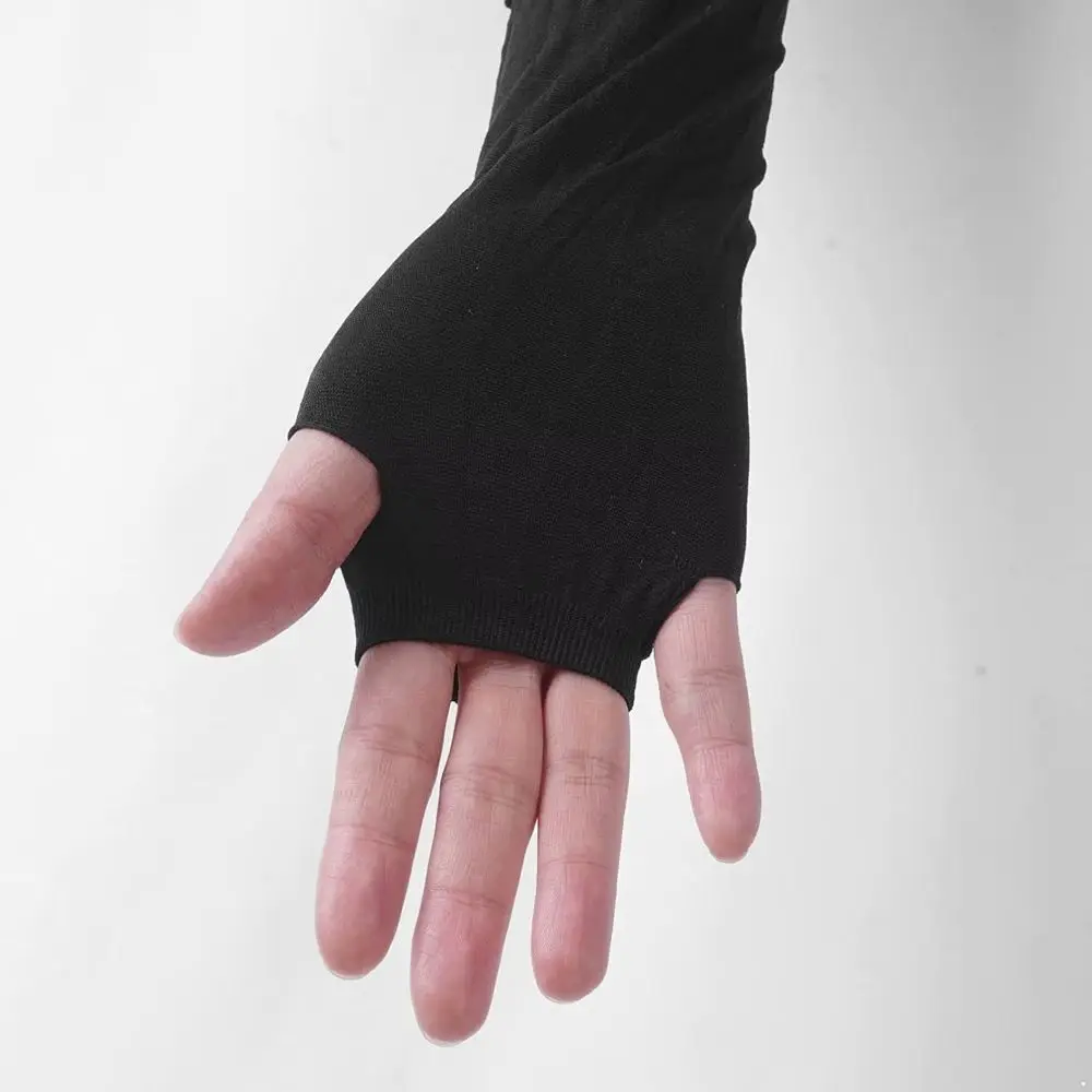 Elegance Shiny Women Fingerless Gloves Glitter Black Half Finger Mittens Breathable Hollow Out Wedding Gloves Party Costume