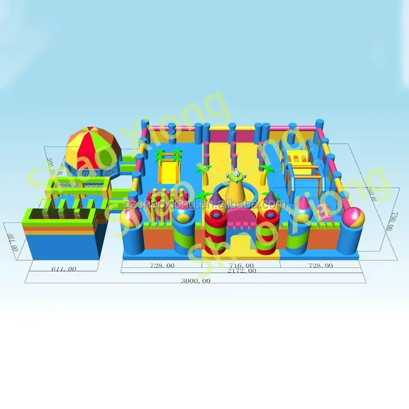 Professional Bouncy Castle Amusement Games Inflatable Trampoline Park Inflatable Obstacle Course Theme Park Playground for
