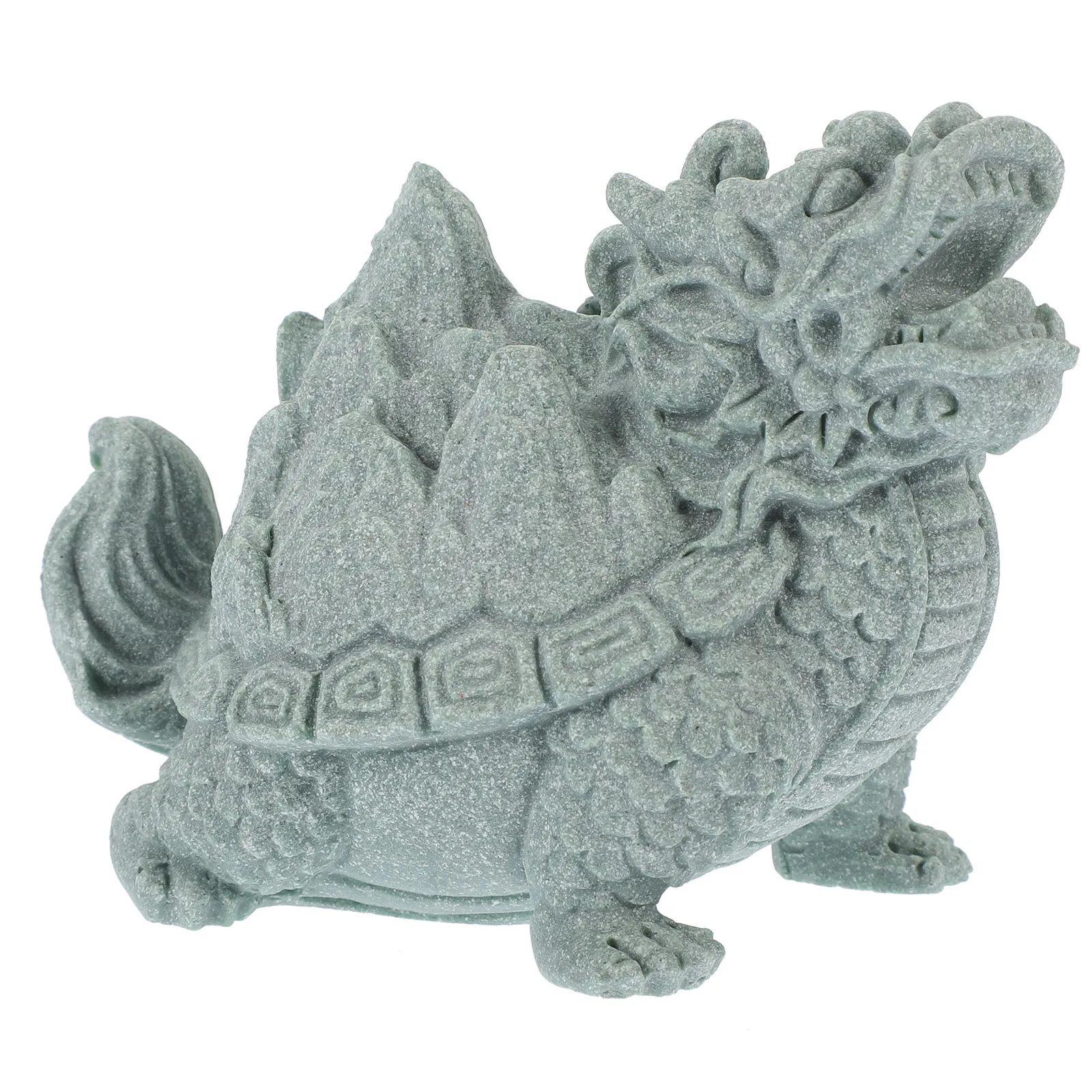 

Mini Sandstone Dragon Turtle Decoration Sturdy Long-Lasting Statue for Desk Cabinet Mall Display Space-Saving Ancient Culture