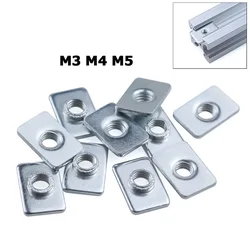 50Pcs M3 M4 M5 T-Nuts Zinc Plated Tee Nuts for V-Slot T-Slot Aluminum Profile 3D Printer Parts