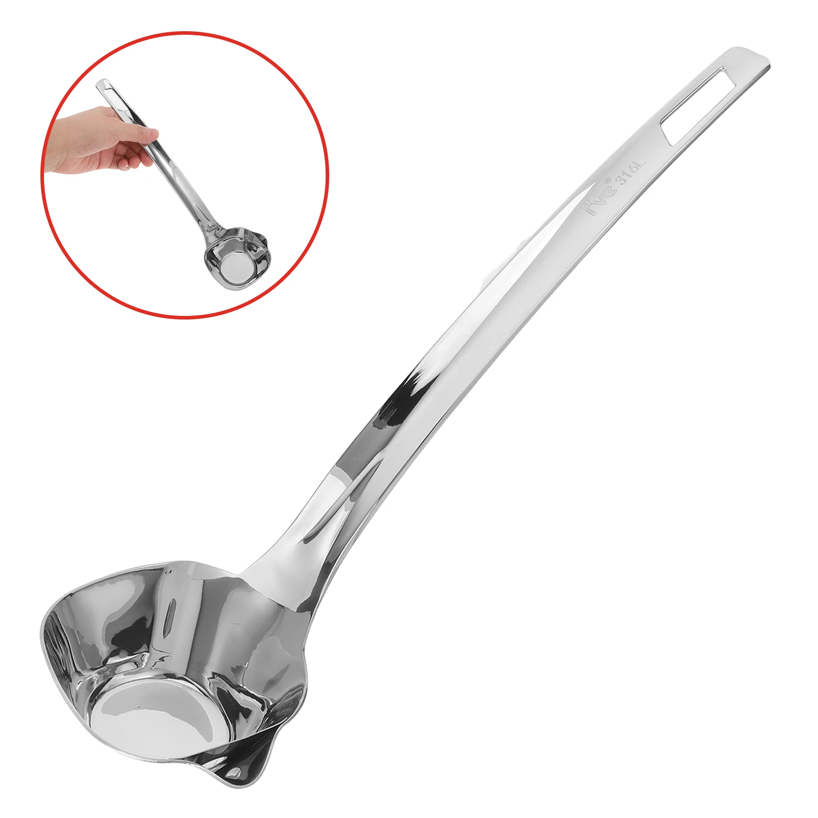 

1pc Stainless Steel Oil Strainer Ladle Long Handle Soup Fat Separator Skimmer Spoon For Kitchen Grease Filtering Metal
