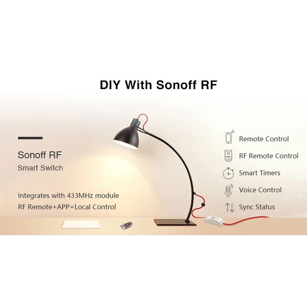 SONOFF Basic RFR2 10A WiFi Wireless Smart Switch DIY Your Smart Home Appliances With 433MHz RF Control Works With eWwLink Alexa