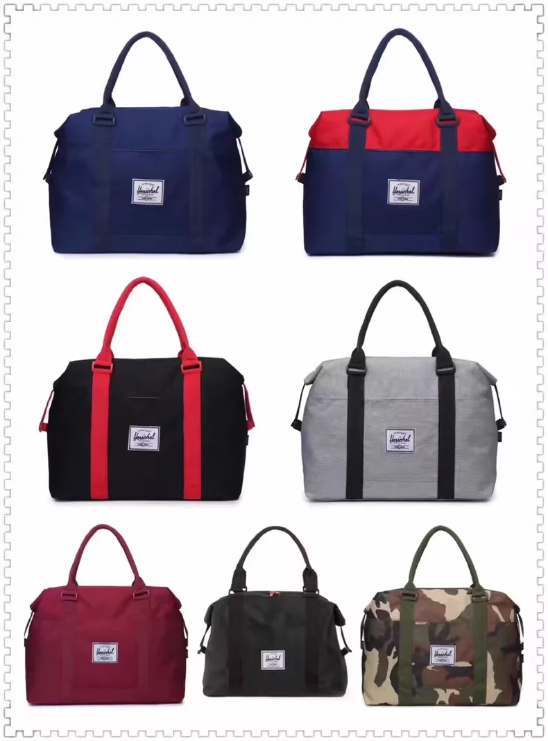 Herschel Bolsa de lona de gran capacidad, bolso de hombro individual para hombres y mujeres, bolsa de equipaje de mano con varilla de tracción para viaje