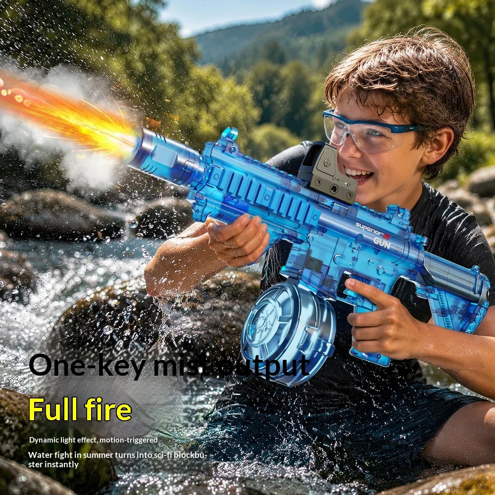 Flame Spray M416 Fully Automatic Electric Water Gun with High Pressure and Powerful Pulse Drifting Water Fight Function