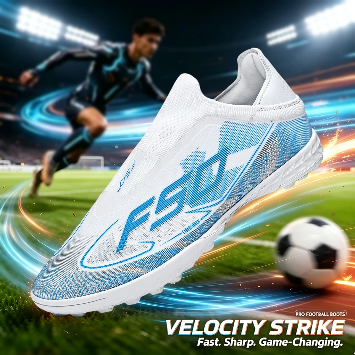 Cost-effective TF Football Boots PU Blend Upper Dense Rubber Stud Anti-slip Durable Budget Turf Football Footwear