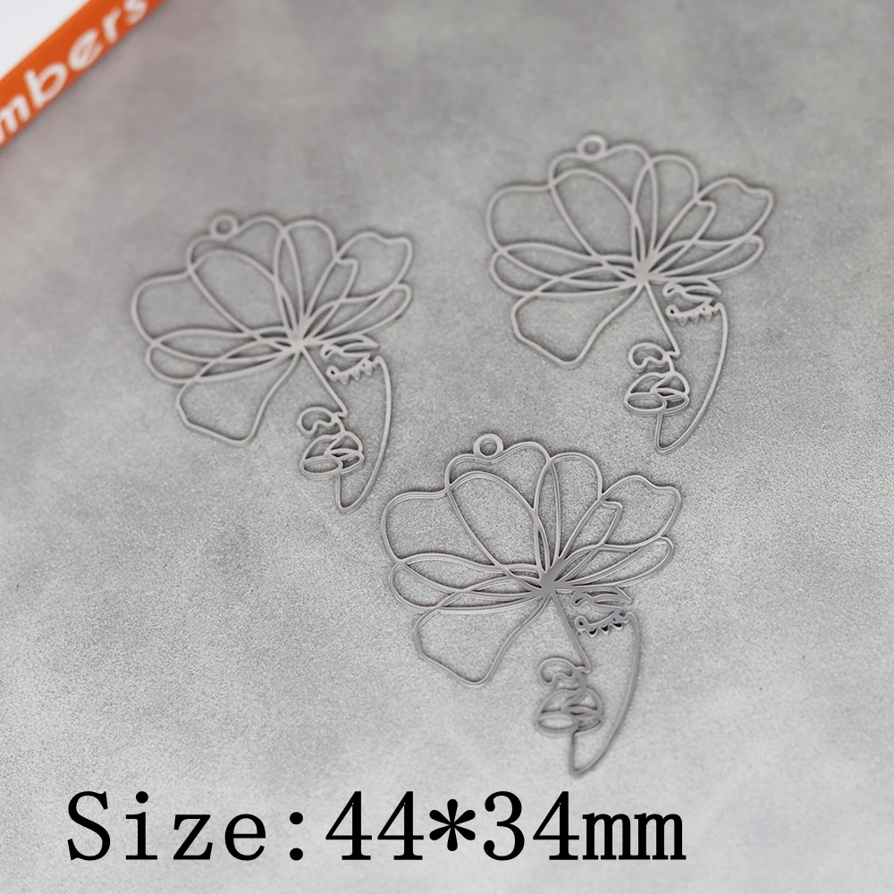 Stal nierdzewna Lady Face Vintage Flower DIY kolczyki z frędzlami personalizuj zawieszki Charms do tworzenia biżuterii naszyjnik kobiety Craft — zdjęcie 5