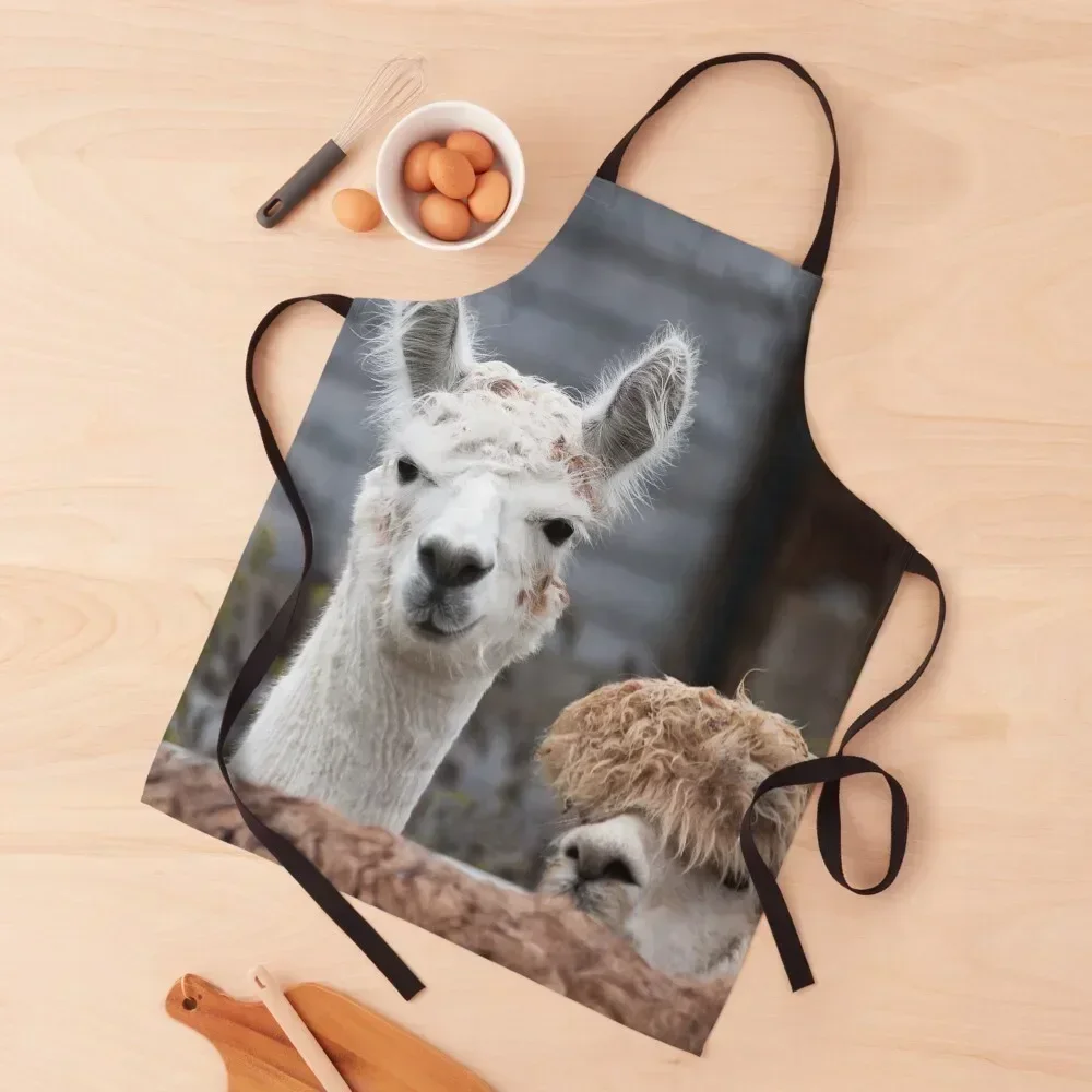 Curious alpacas cute animals Apron Kitchen Household Items Trim Cloth Household Items Kitchen Apron