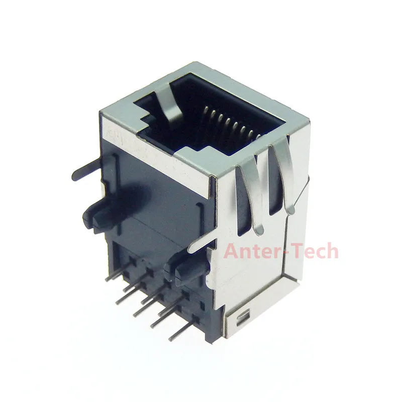 RJ45/rj45 unlit network socket 8P8C PCB horizontal mounting pins Shielded Ethernet interface 90 degree network Internet module