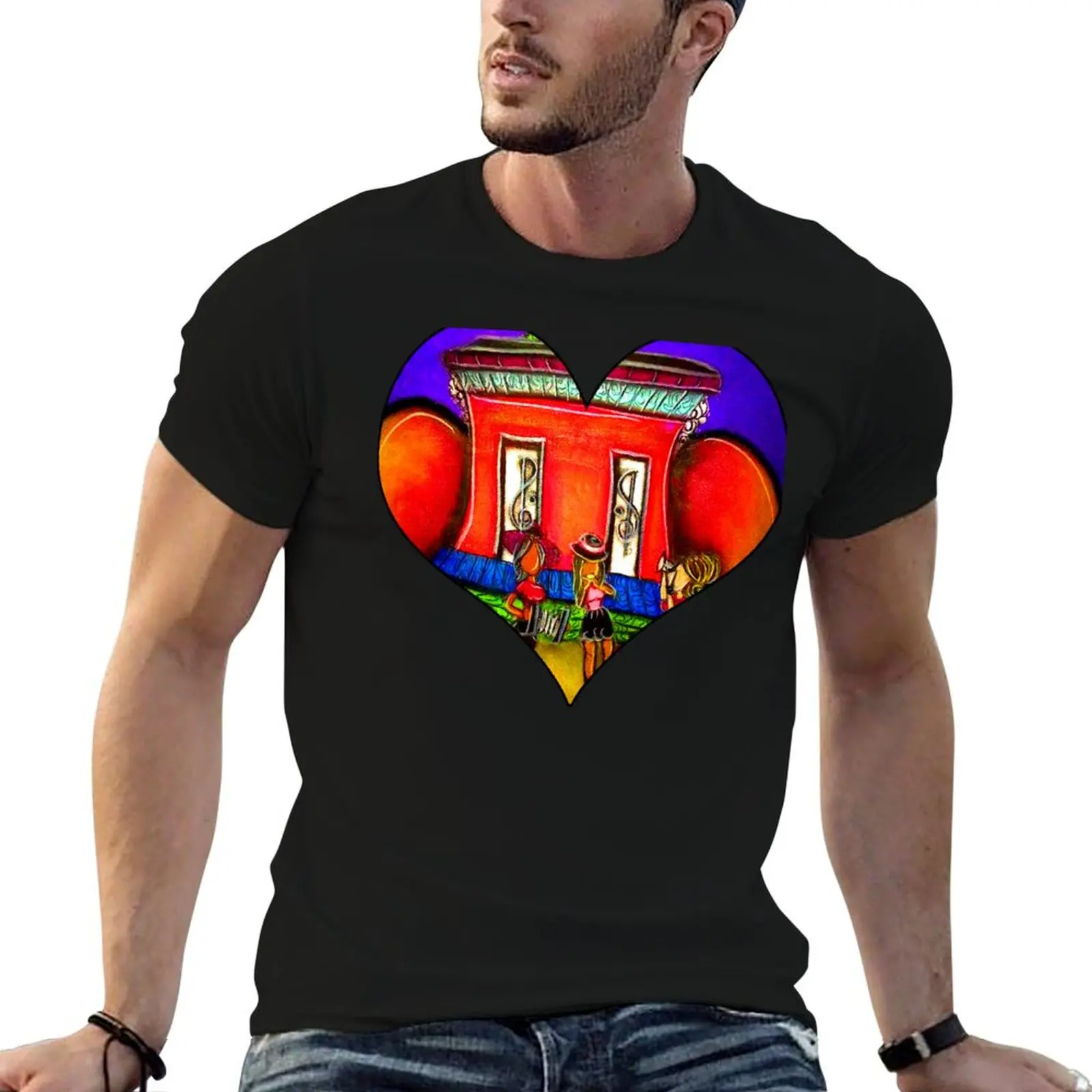 

shirt for T-Shirt Girl man cotton Zydeco t shirt Band man t Heart