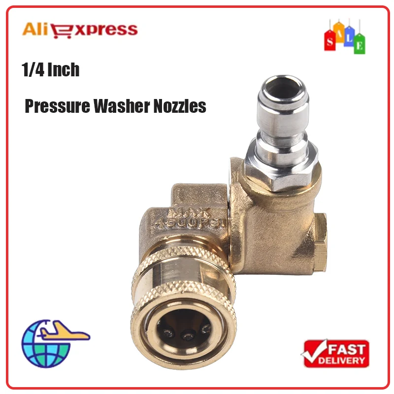 Brass Quick Connect Swivel 1/4 Inch Quick Connection Adaptor For Pressure Washer Nozzles Home Garden Garden Irrigation Nozzles