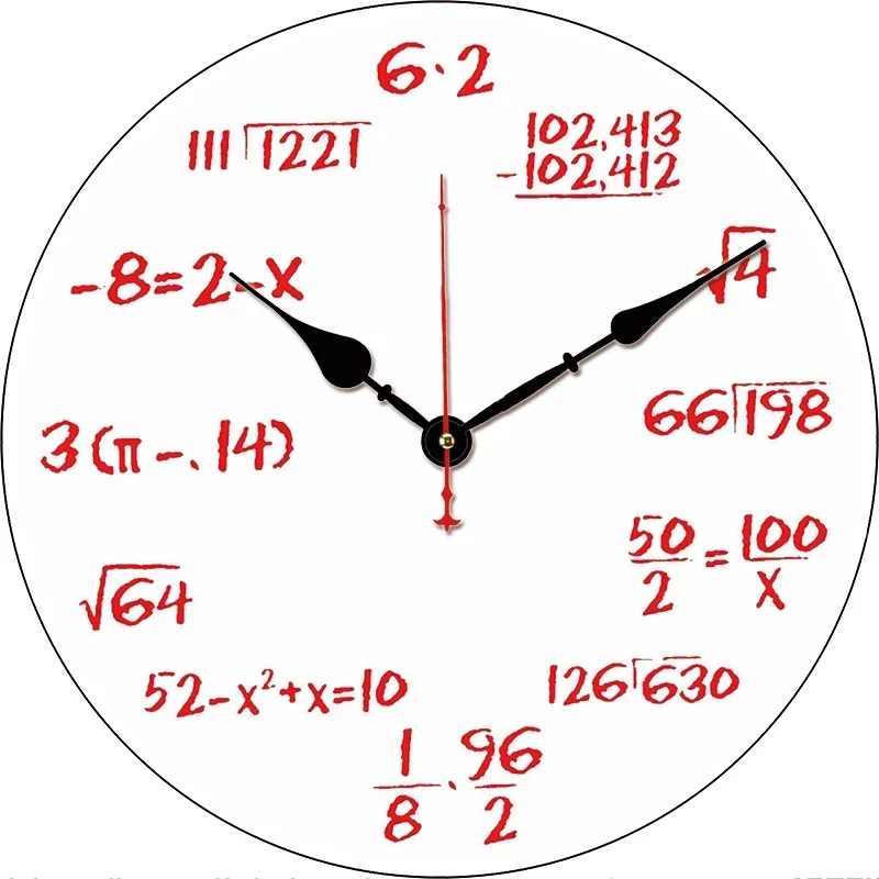 Mathematical Formula Kitchen Round Wall Clock Large Dinning Restaurant Cafe Decor Wall Clock Silent Non-Ticking Nice For Gift