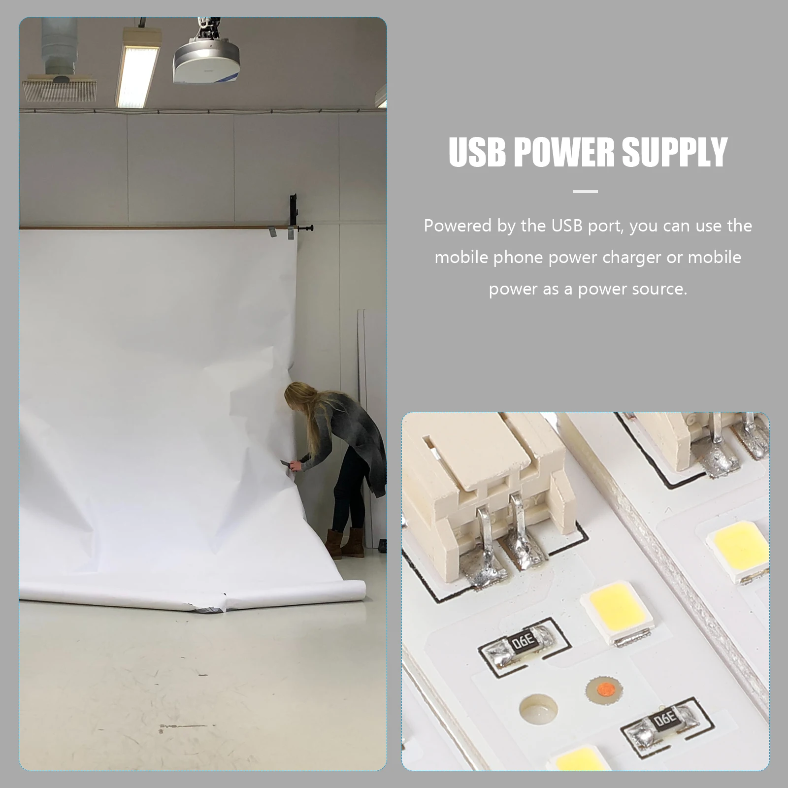 

3pcs Led Light Bar Mini Photography Lighting Cube Tent Supply Usb Powered Practical Stickers Included For Photo Video Backdrop