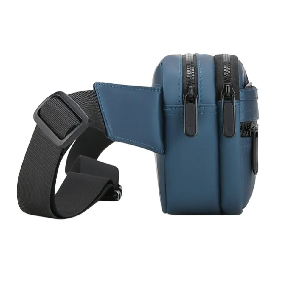 

PU Men's Waist Bag Lightweight Adjustable Crossbdoy Chest Bag Single Shoulder Multifunctional Running Pouch Belt Gym