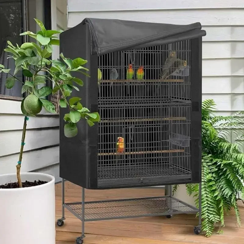 Bird Cage Cover Waterproof Dustproof Oxford Cloth Cage Cover Protective Bird Cage Supplies Two Handle Top Design Adjustable